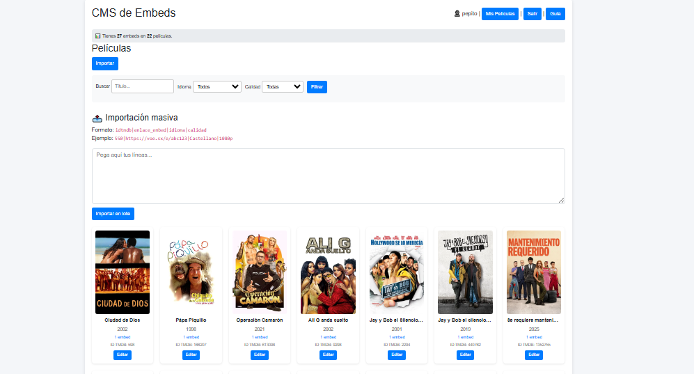 Captura: Importación individual